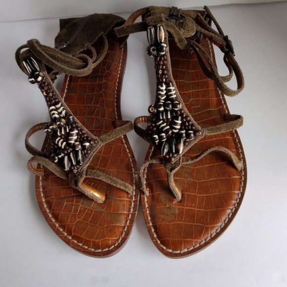 Ladies SZ 8.5M Sam Edelman Brown Thong Sandal - Picture 1 of 6